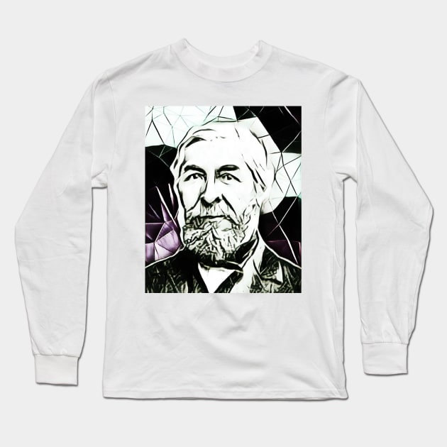 Jean Charles Galissard de Marignac Black and white Portrait | Jean Charles Galissard de Marignac Artwork 3 Long Sleeve T-Shirt by JustLit